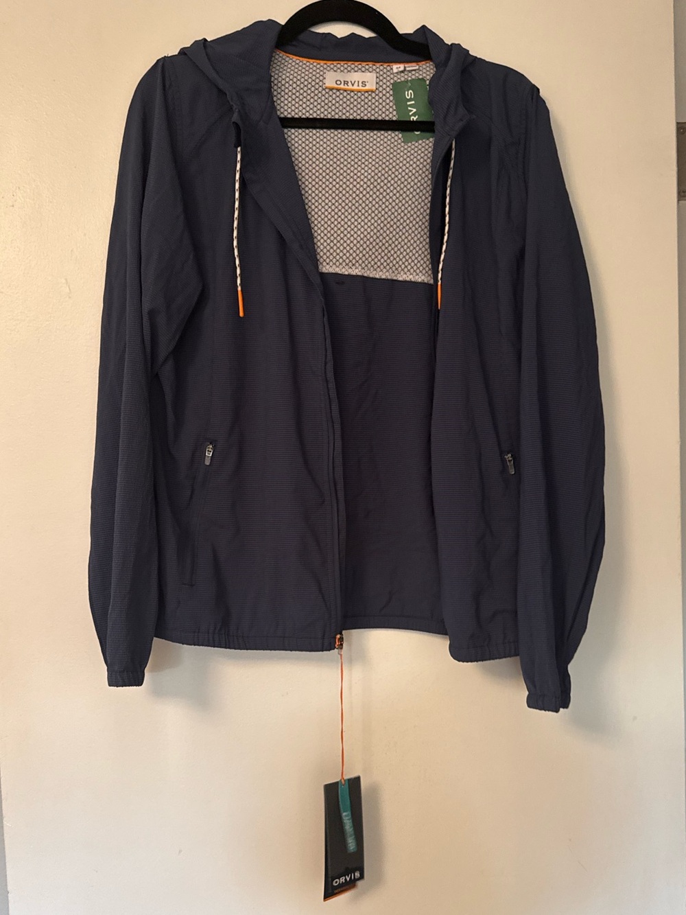 NWT Orvis Women's Navy Hooded Packable Utility Jacket | M